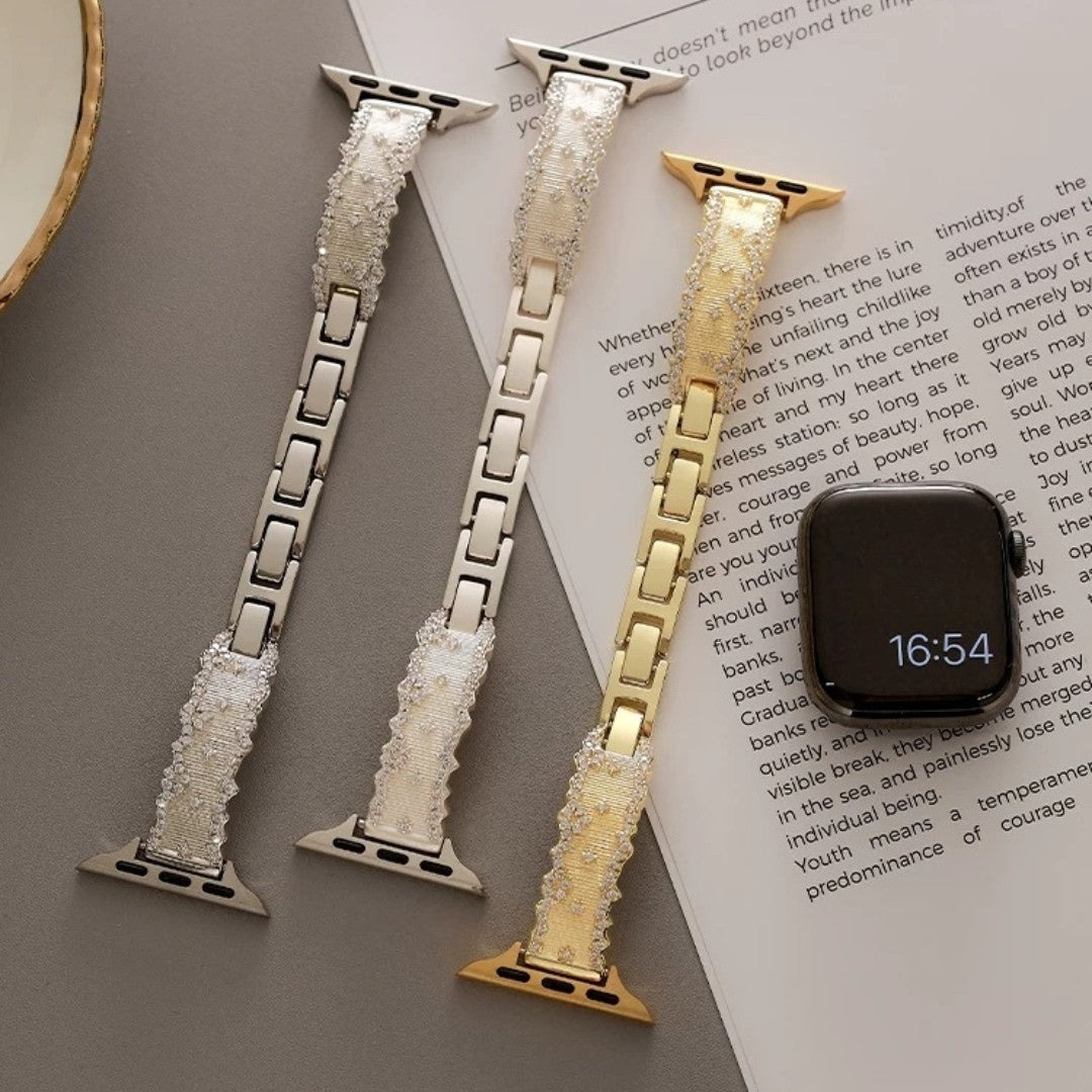 ブリリアントブレス】レース風 ジルコニア Apple Watch バンド – gaacal