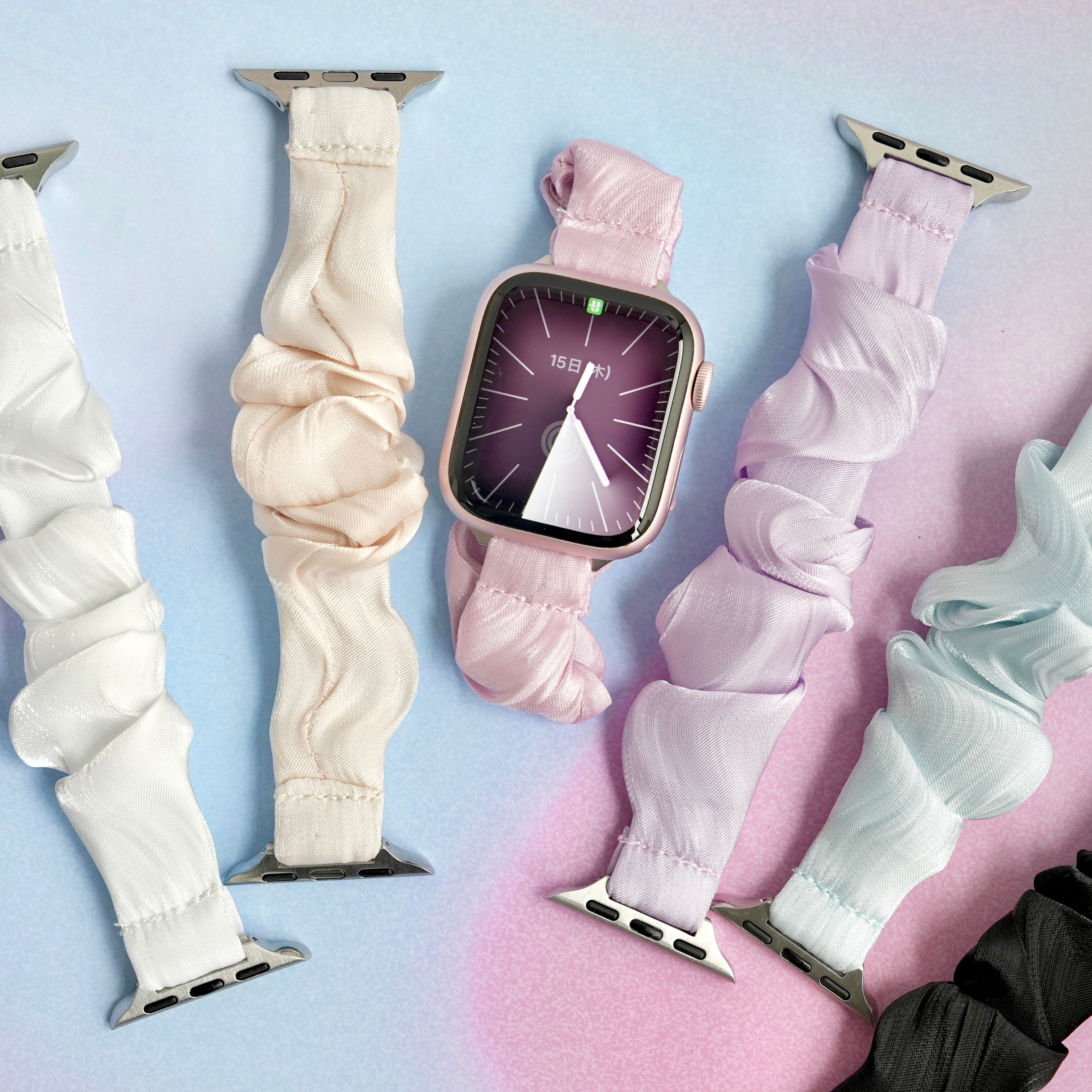 きらめく細シュシュ」シュシュ風アップルウォッチバンド – gaacal