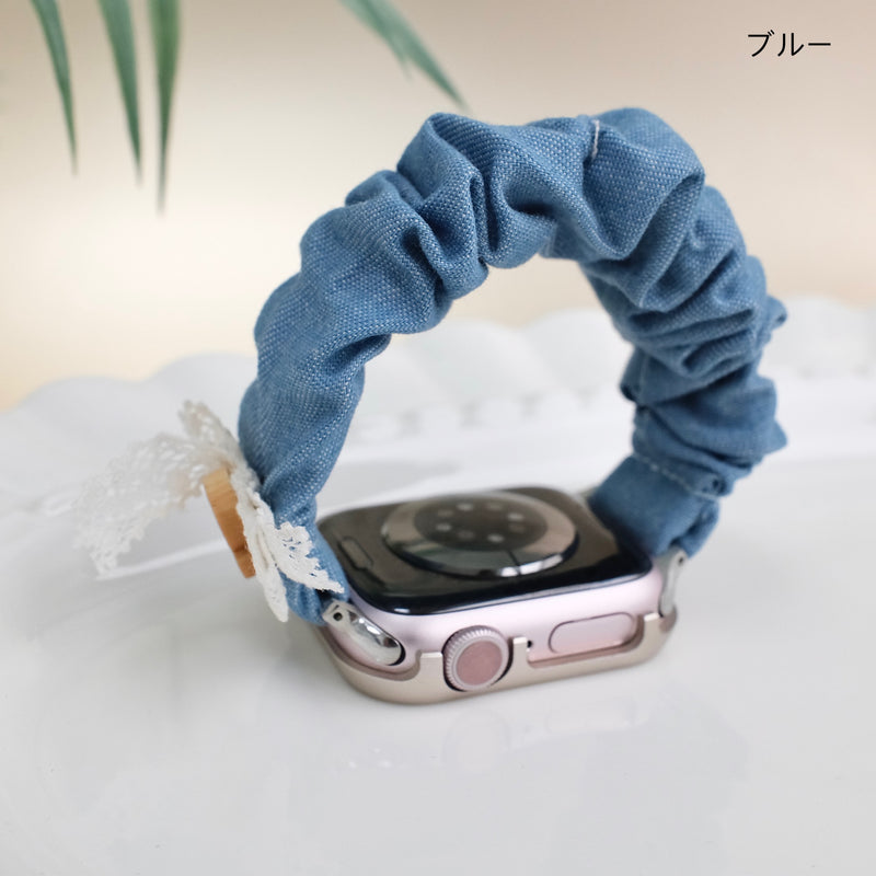 「ゆるかわデニム」くまリボン Apple Watchバンド