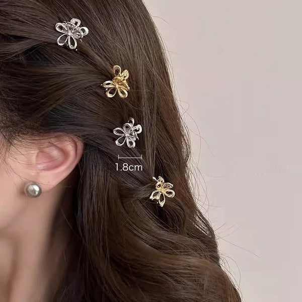「さりげないきらめき」ミニフラワーヘアクリップ