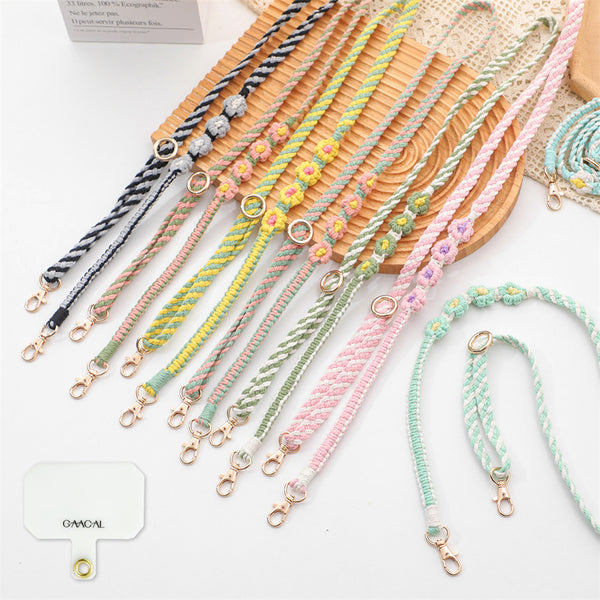 スカーラ　新品未使用‼️花柄 クロスストラップ　　ショッパー付　サイズM MULTI STRAP 8 with ZIP POUCH SS ・ マルチストラップ8mm ジップ