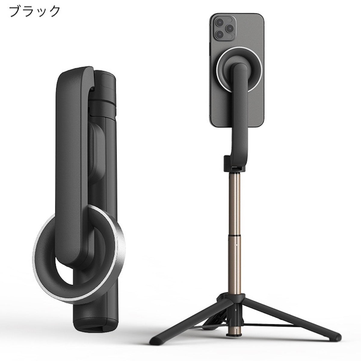 マグネット式」スマホスタンド 三脚 Bluetooth一体型 撮影用スタビライザー