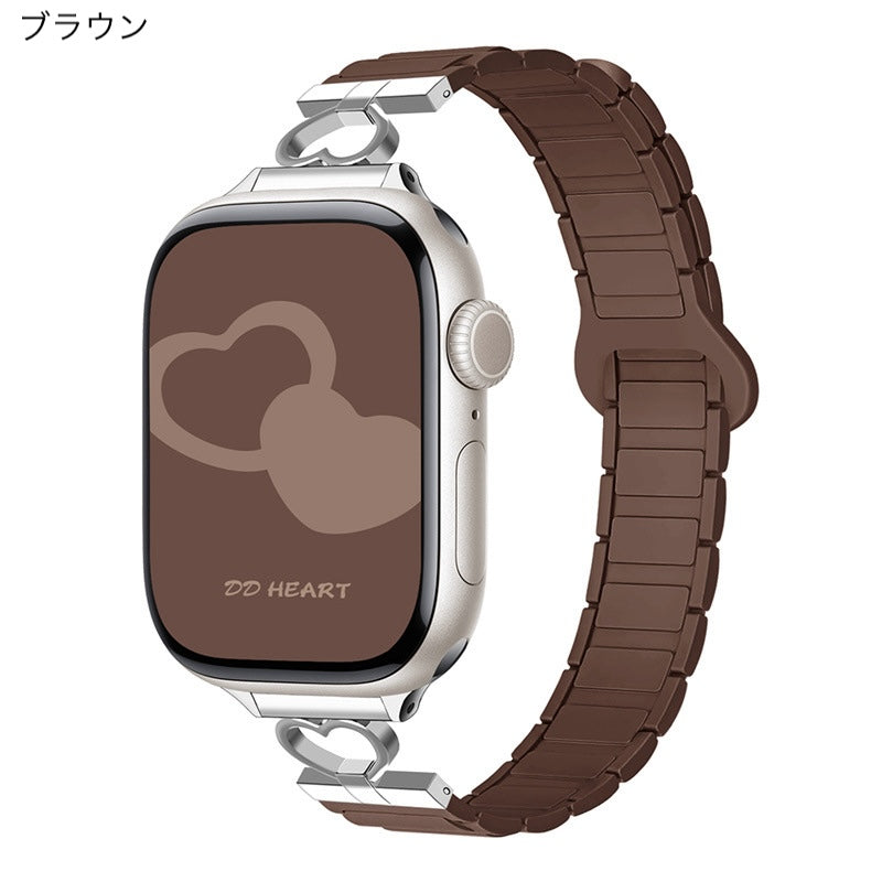 バイカラーで魅せる」ハートデザインマグネット式シリコンアップル