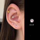 「シンプルで輝く」チタン合金ミニダイヤモンドイヤリング