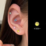 「シンプルで輝く」チタン合金ミニダイヤモンドイヤリング