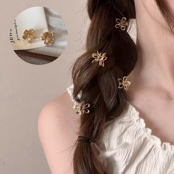 「さりげないきらめき」ミニフラワーヘアクリップ