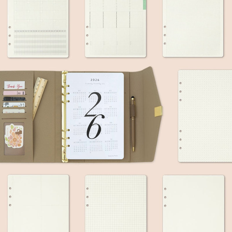 「大人ノート」ルーズリーフノート リフィル A5 A6月間&週間 ベーシック