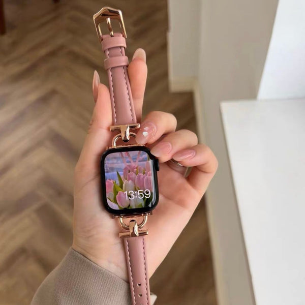 「大人な知的感」異素材アップルウォッチバンド