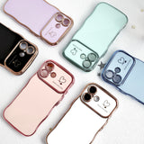 p00708 「好きなものと過ごす日は、もっと楽しい」手になじむウェーブ ハートメタリック iPhoneケース 商品メイン画像