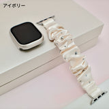「ビジューきらめく光沢」ナイロンシュシュ Apple Watchバンド（全5色）