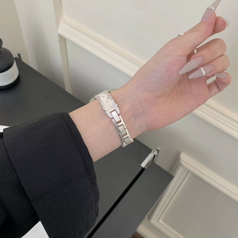ブリリアントブレス】レース風 ジルコニア Apple Watch バンド – gaacal