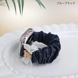 「ゆるかわデニム」くまリボン Apple Watchバンド