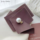 「上品にときめく」パール付きリボンヘアクリップ