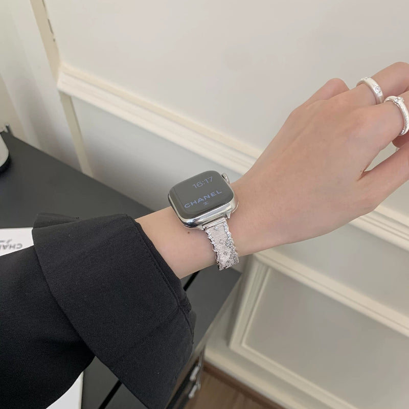 ブリリアントブレス】レース風 ジルコニア Apple Watch バンド – gaacal