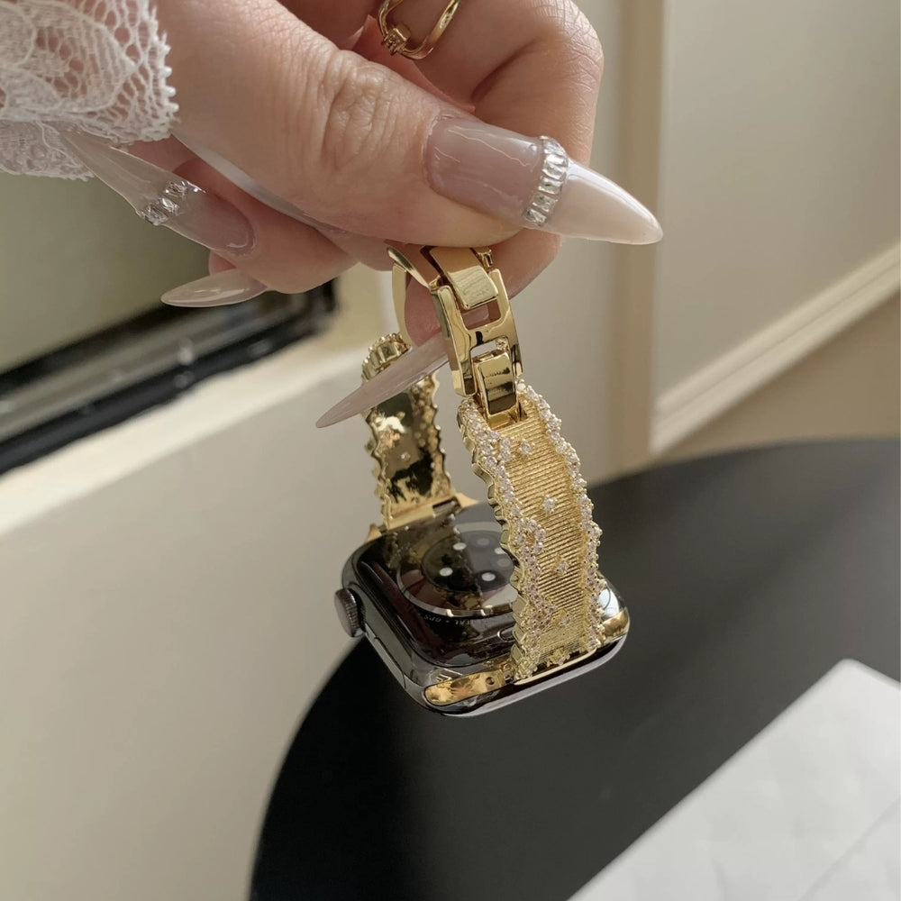 ブリリアントブレス】レース風 ジルコニア Apple Watch バンド – gaacal