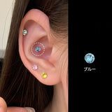 「シンプルで輝く」チタン合金ミニダイヤモンドイヤリング