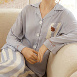 「ワンダフルブルー」犬刺繍パジャマセット