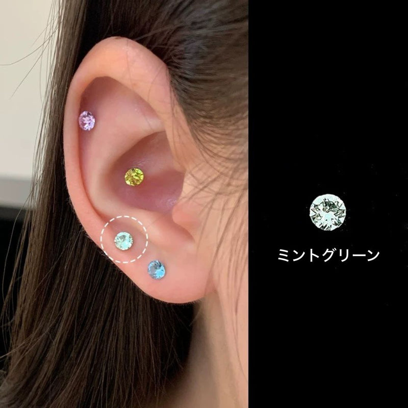 「シンプルで輝く」チタン合金ミニダイヤモンドイヤリング