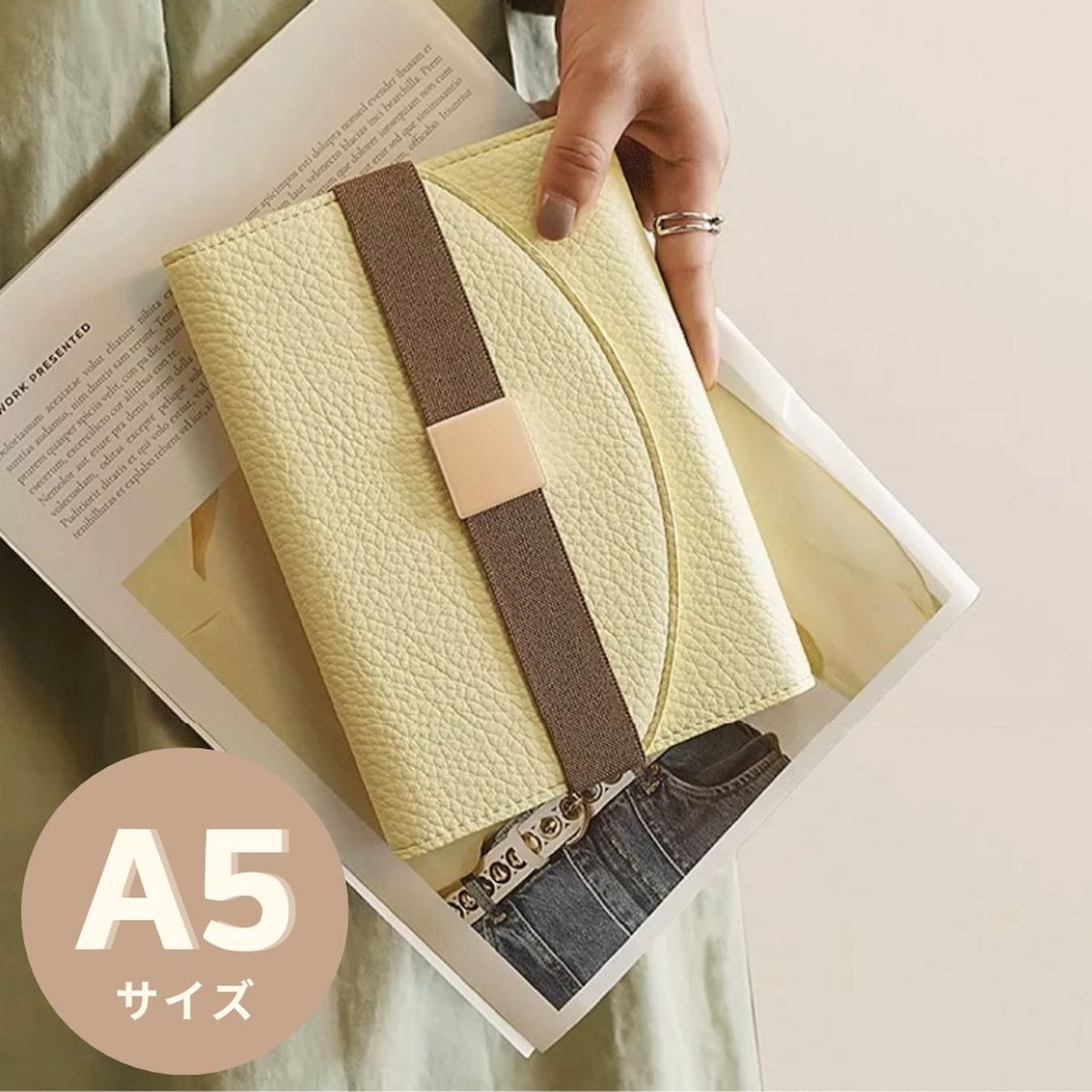 使い勝手抜群」バンド式収納A5ソフトレザーノート