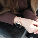 「ダブルラインの輝き」メタルブレスレット風ウォッチバンド