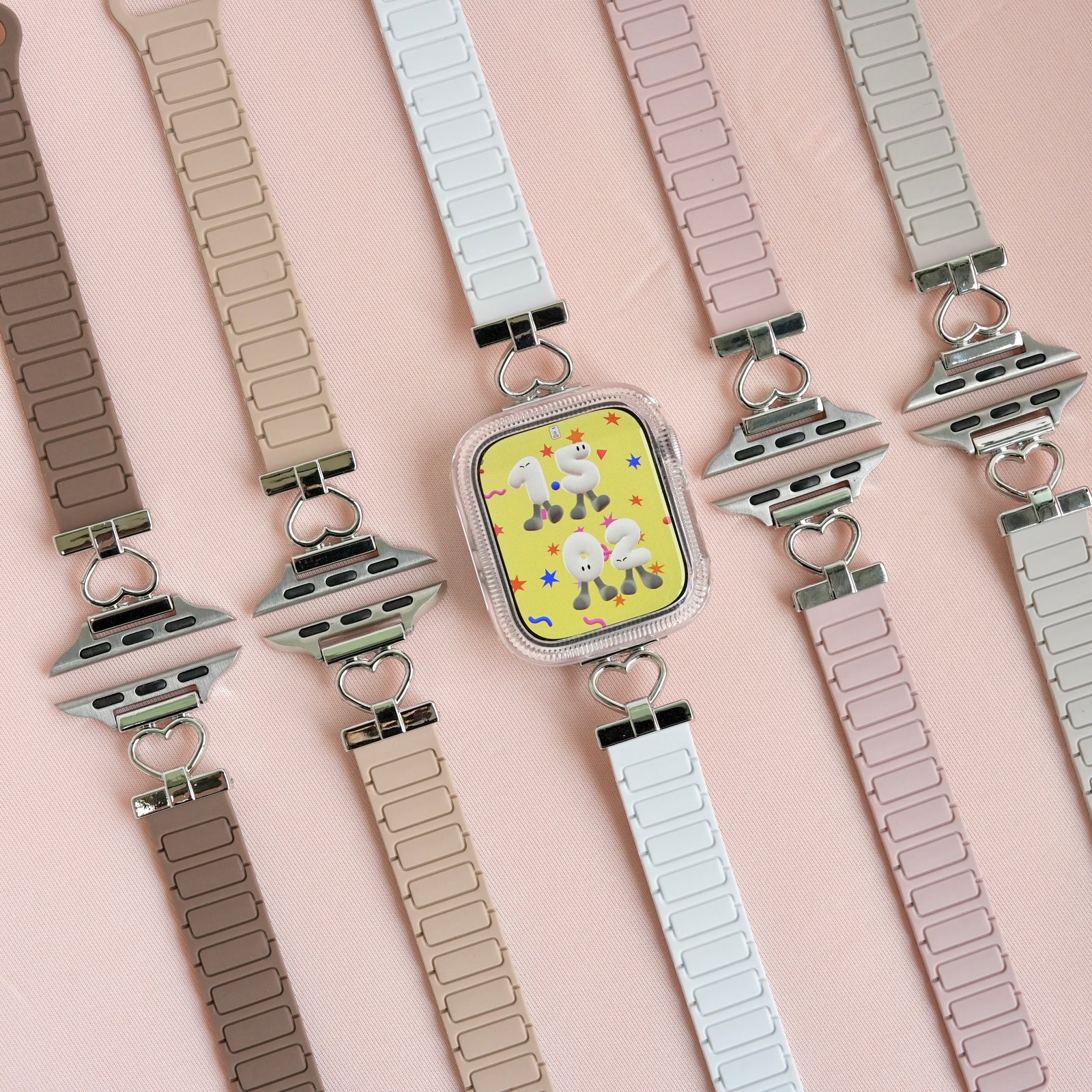 バイカラーで魅せる」ハートデザインマグネット式シリコンアップル