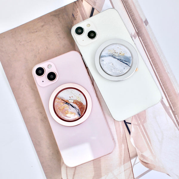 「マーブル模様のやさしさ」ハンドメイドスマホスタンド