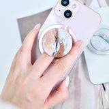 「マーブル模様のやさしさ」ハンドメイドスマホスタンド