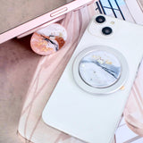 「マーブル模様のやさしさ」ハンドメイドスマホスタンド