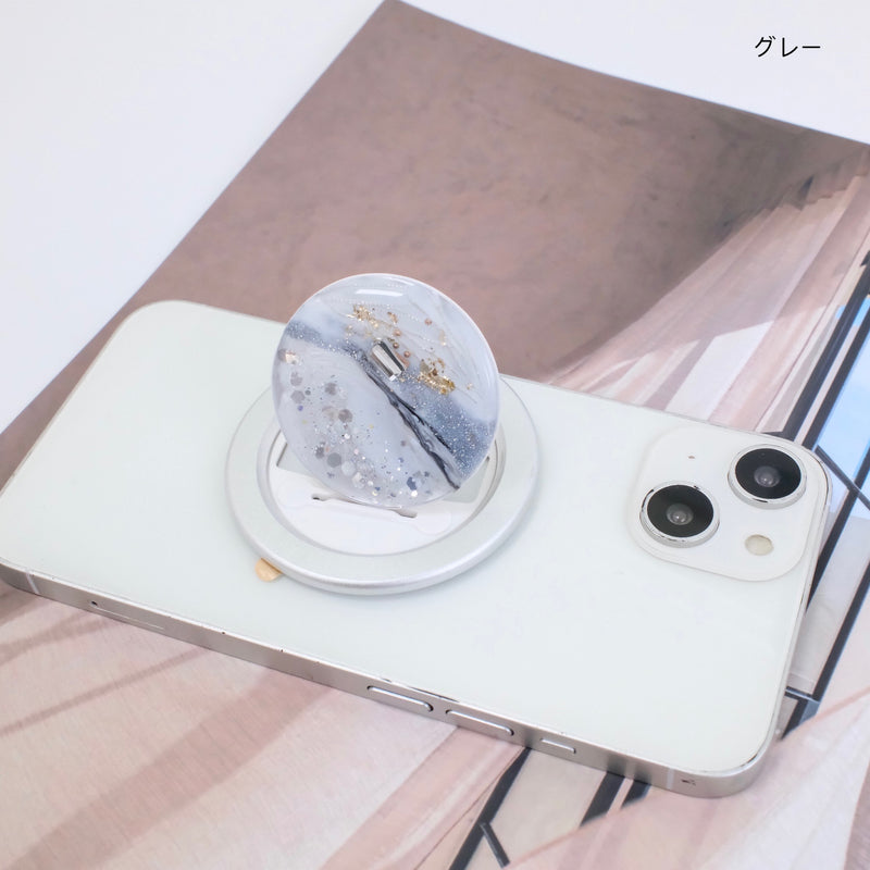 「マーブル模様のやさしさ」ハンドメイドスマホスタンド