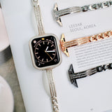 「ダブルラインの輝き」メタルブレスレット風ウォッチバンド