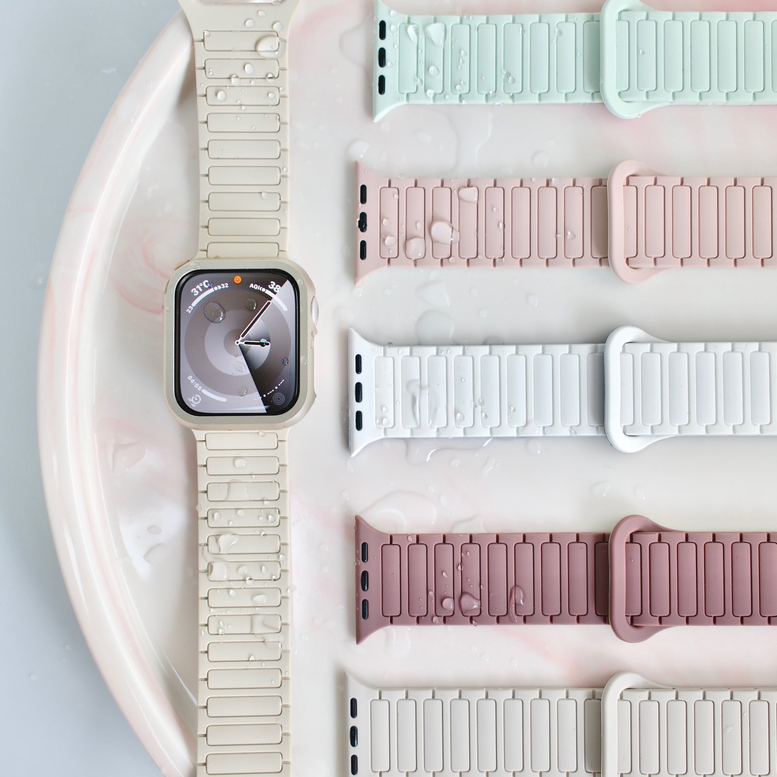 オトナワンカラー」防水のマグネット式シリコンアップルウォッチバンド