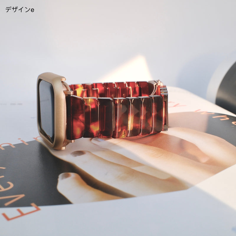 「クリアレジンミックス」樹脂×メタル Apple Watchバンド