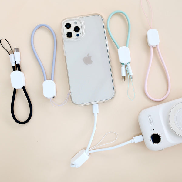2in1急速充電ケーブル（ストラップ付き）データ転送対応