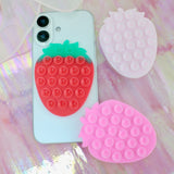 まるでアクセサリー！かわいいいちごのマチエール スマホ吸盤パッド