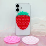 まるでアクセサリー！かわいいいちごのマチエール スマホ吸盤パッド