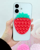 まるでアクセサリー！かわいいいちごのマチエール スマホ吸盤パッド
