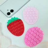 まるでアクセサリー！かわいいいちごのマチエール スマホ吸盤パッド