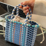 「色を編む」かご編み2wayバッグ