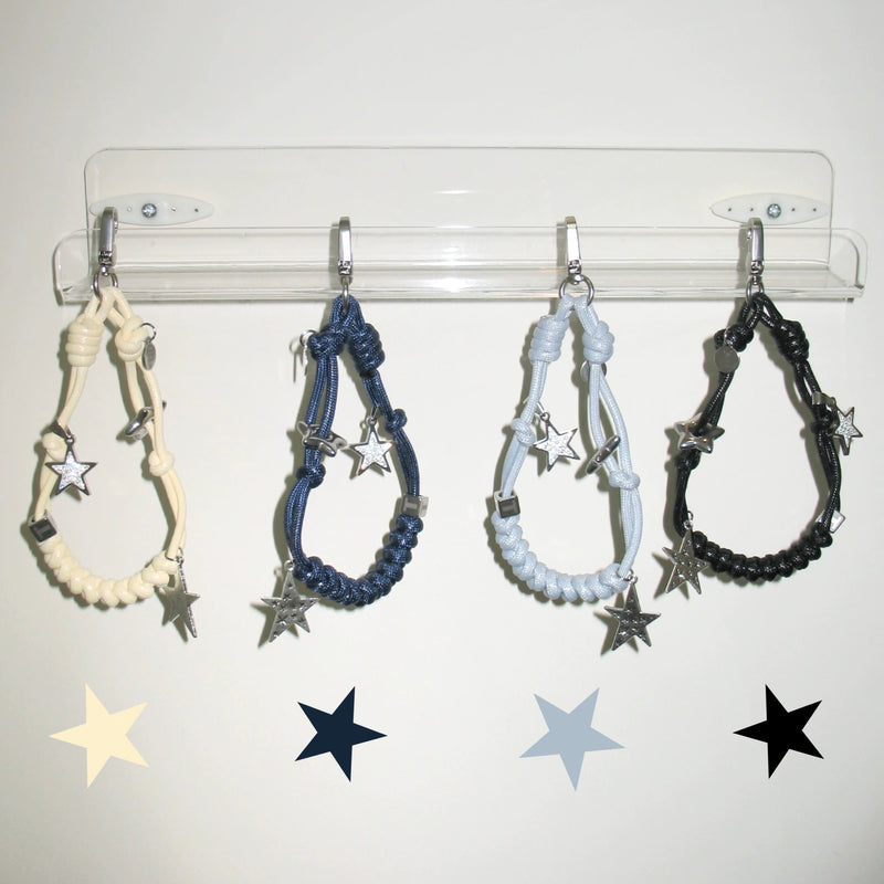 「星の輝き」金属製スマホストラップ