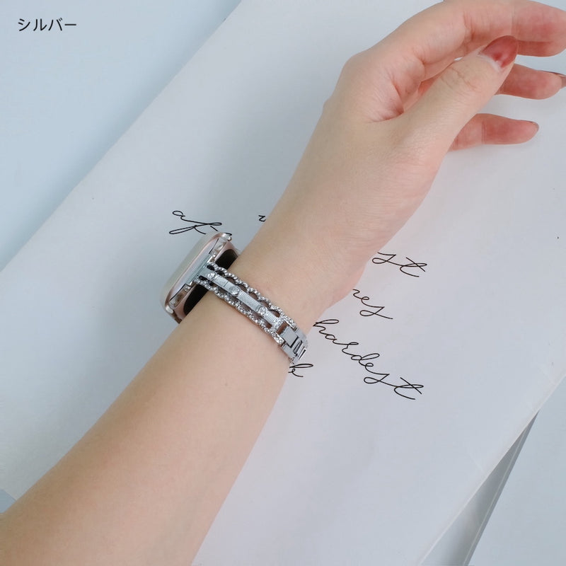 「レース＆ラインストーン」Apple Watchバンド