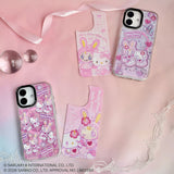 GAACAL×メゾピアノ×ハローキティ　着せ替えスマホケースセット【PaleCase(パレケース)専用】MagSafe対応  セットデザインa（パープル＆千鳥格子）