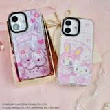 GAACAL×メゾピアノ×ハローキティ　着せ替えスマホケースセット【PaleCase(パレケース)専用】MagSafe対応  セットデザインa（パープル＆千鳥格子）