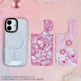 GAACAL×メゾピアノ×ハローキティ　着せ替えスマホケースセット【PaleCase(パレケース)専用】MagSafe対応  セットデザインb（ピンク豹柄＆ハートストーン）