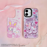 GAACAL×メゾピアノ×ハローキティ　着せ替えスマホケースセット【PaleCase(パレケース)専用】MagSafe対応  セットデザインa（パープル＆千鳥格子）