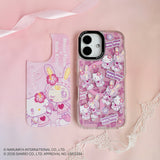 GAACAL×メゾピアノ×ハローキティ　着せ替えスマホケースセット【PaleCase(パレケース)専用】MagSafe対応  セットデザインb（ピンク豹柄＆ハートストーン）