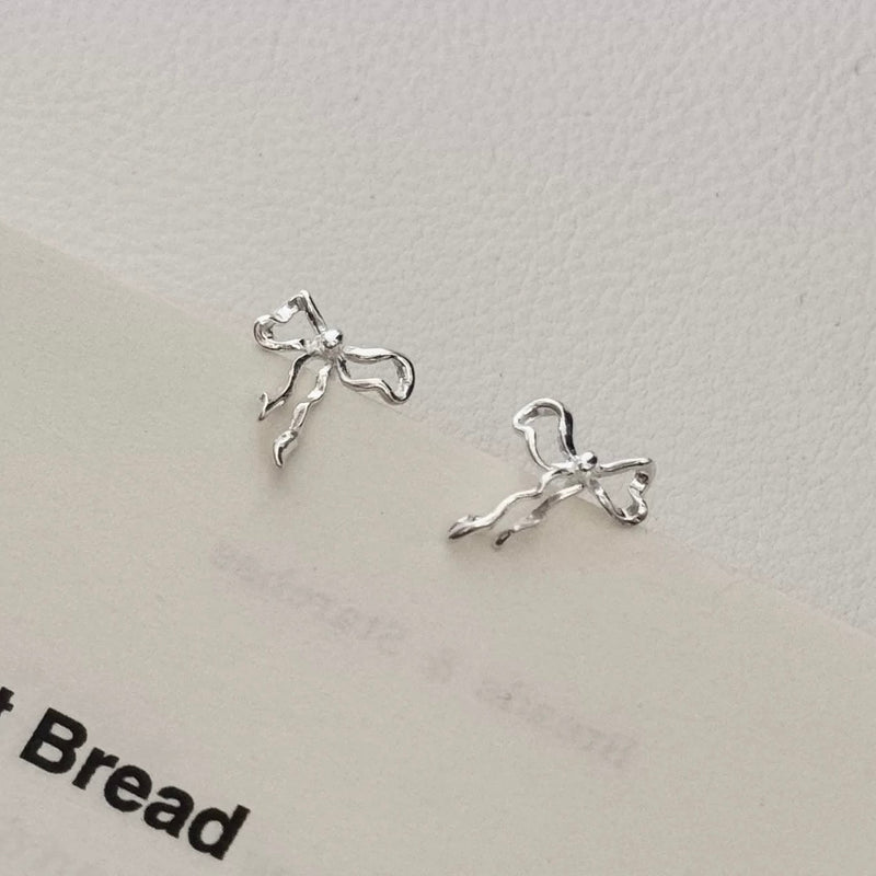 「リボンに込めた甘さ」S925シルバー ピアス
