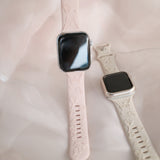 「立体フラワー＆バタフライ模様」シリコンアップルウォッチバンド