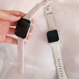 「立体フラワー＆バタフライ模様」シリコンアップルウォッチバンド