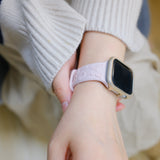 「立体フラワー＆バタフライ模様」シリコンアップルウォッチバンド