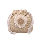「夏の花籠」編み込み巾着ショルダー